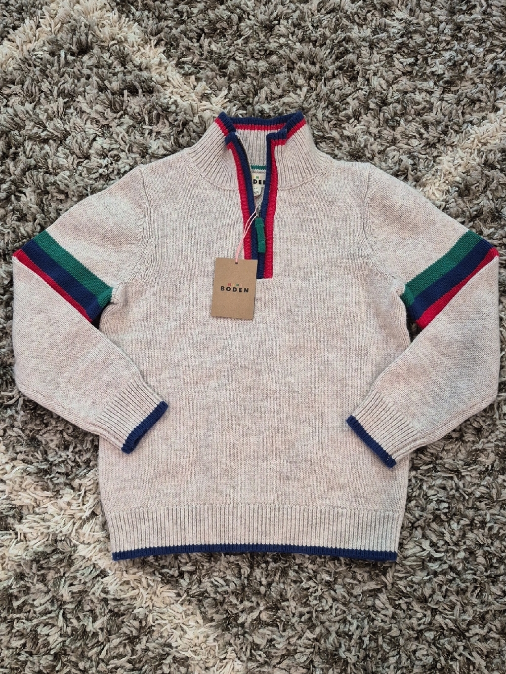 Mini Boden Quarter-Zip Sweater